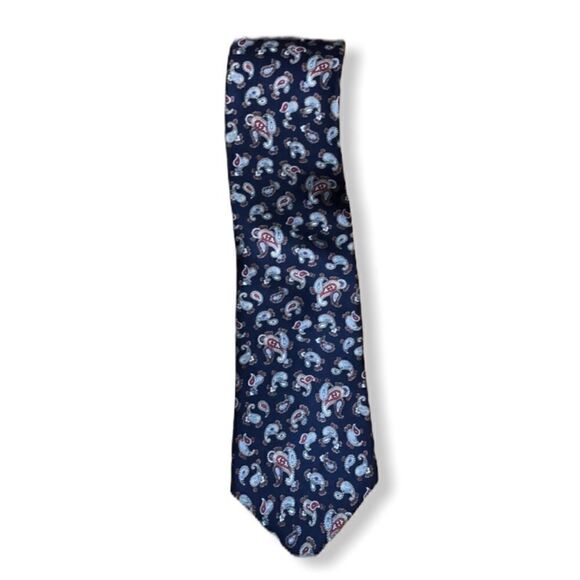 Dior Other - Christian Dior Navy Blue Silk Paisley Tie